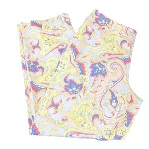 Lauren Ralph Lauren Multi- Color Paisley Side
Zip Preppy Pant 8